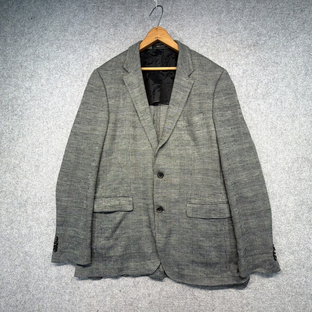 Hugo Boss Blazer Jacket Men's 42L Gray Virgin Wool Blend